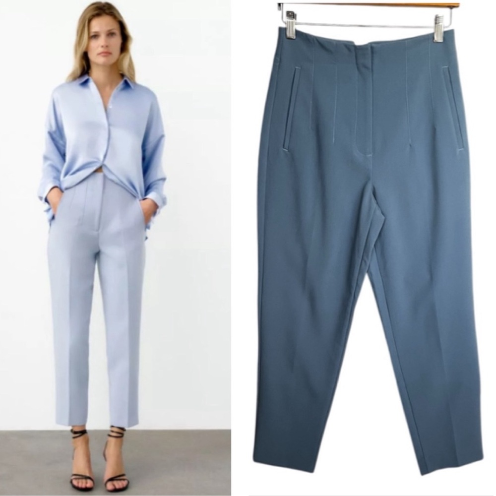 Zara High Waist Tapered Women’s Blue Dress Pants- Size Small